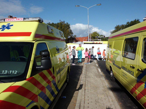 Ambulances in het finishgebied